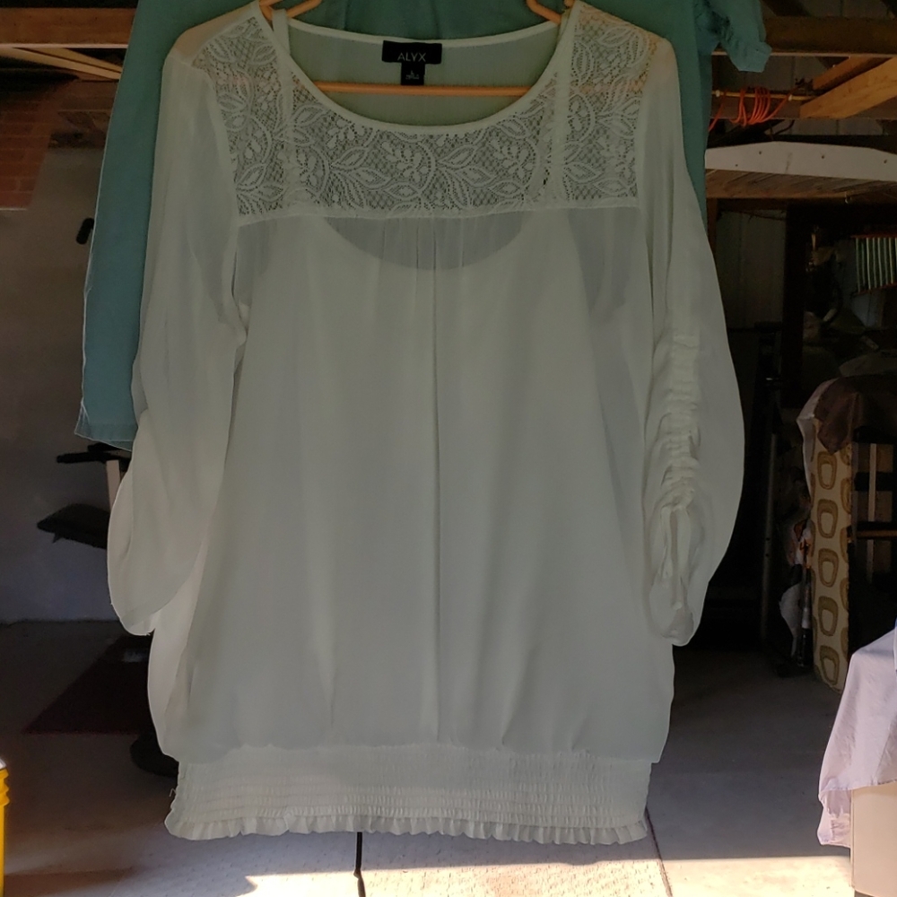 Knit blouse with attached cami